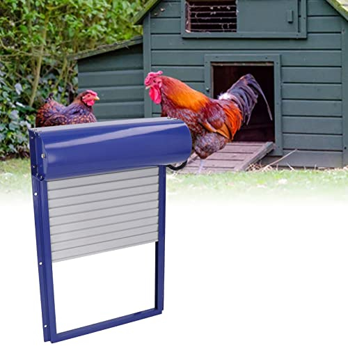Ejoyous Automatische Hühnerklappe Solar, Elektrische HüHnerklappe Automatisch Voll Aluminiumtür mit Lichtsensor LED-Anzeige Fernbedienung HüHnerklappe Elektrisch HüHnertür TüRöFfner