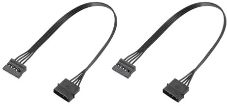 sourcing map 4 Pin Male IDE to Serial ATA Female Power Splitter Converter Adapter Cable Hard Drive HDD SSD Extension Cable 320mm/12.6, Pack of 2