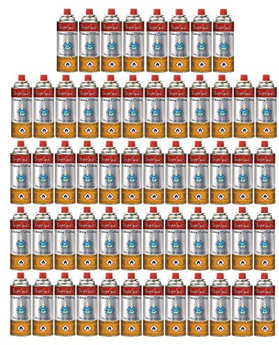 Bright Spark 56 x Ventil Gas Kartusche Camping Kocher Brenner Butan/Propan 220 g