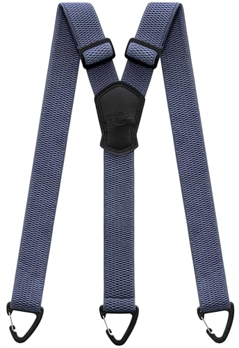 Kohentact Tirantes para Hombre Extra Resistentes de 3,8 cm de Ancho, Usables Bajo la Ropa, con 3 Presillas de Botón, Ideales para Pantalones de Trabajo, Pantalones de Esquí y Overoles
