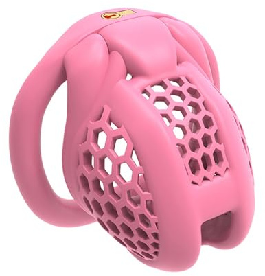 Pink Sissy Chastity Cage Male Chastity Cage Small Chastity Devices BDSM Sex Flat Cock Cage for Sexual Adult (Micro,Flat Ring)