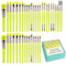 Brochas de maquillaje profesional set 40 piezas cerdas de calidad pinceles maquillaje con corrector brocha para sombra de ojos Amarillo