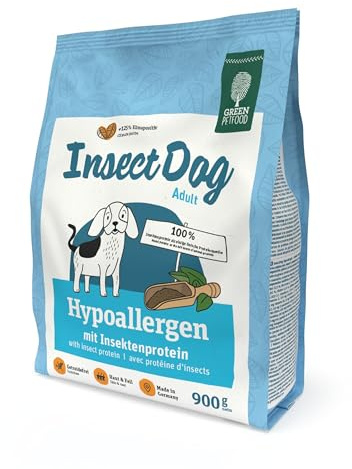 Green Petfood InsectDog Hypoallergen (5 x 900 g) | Adult | Premium Trockenfutter mit Insekten für ausgewachsene allergische Hunde | getreidefrei | nachhaltiges Hundefutter | German Quality | 5er Pack