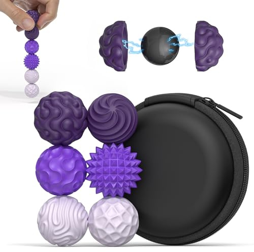 JINYJIA Palline Magnetiche Anti-Stress 6 pezzi, Giocattoli Magnetiche Pallina Antistress in Silicone, Fidget Toys Adulti e Bambini,Viola Palline Magnetiche Antistress