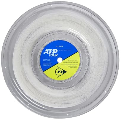 Dunlop Redillo de Cuerdas Dunlop S-Gut 16G Blanco de 200 m – Carrete de Tenis Duradero para Todo el Mundo