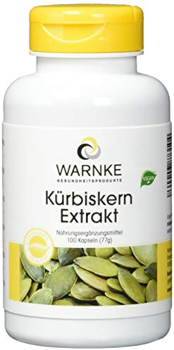 Estratto di semi di zucca 500mg - Con vitamina E e selenio - 100 capsule | Warnke Vitalstoffe - Qualità da farmacia tedesca