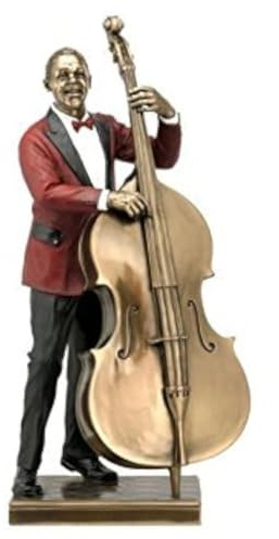 JFSM INC. Double Bass Player Statue Sculpture Figurine - Jazz Band Collection