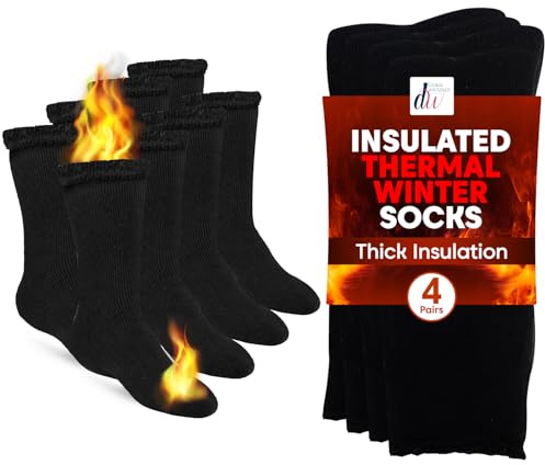 Debra Weitzner Thermal Socks for Men Women Insulated Warm Crew Thick Winter Socks 4/6 Pairs