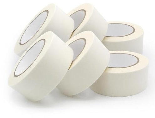 Pack Of 6 Masking Tape 48mm Wide 50 Metre Rolls Masking Tape For Painting for Professional and Painters Tape Ideal For Painting Tape Decorators Tape Perfect Low Tack Masking Tap