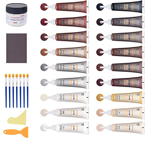Kit Riparazione Legno Stucco, Kit Riparazione in Laminato Pasta Mastice per Laminato Gelentea Graffi Colori per Legno Riparare per Riparare Crepe, Fori, Graffi, Parquet, Tavolino, Mobili