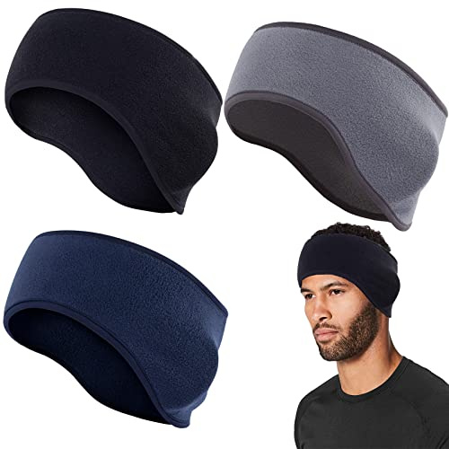VEGCOO 3 Pezzi Fascia per Gli Sport Invernali, Fasce per Capelli Cerchietti Donna e Uomo, Scaldini per le Orecchie per Corsa Ciclismo Yoga Escursionismo (colore misto)