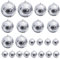 22 palline da discoteca in 3 misure argentate a specchio, palline per albero di Natale, palline da appendere per casa, feste, Natale, matrimoni, decorazione effetto luce
