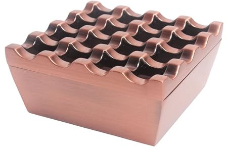 Posacenere in metallo per sigarette e sigari, antivento, per casa, hotel, giardino e scrivania, 1 pezzo (rame, medio-16 fori)