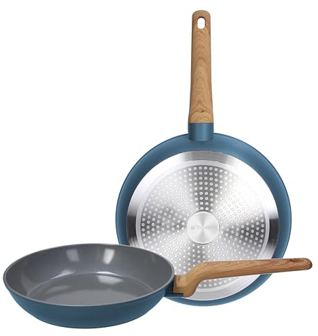 Tognana T-Care,set 2 padelle 24/28 cm, alluminio, blu