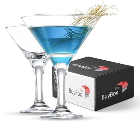 GOSOYO Kristall-Martinigläser, 2 Stück (6 oz/175 ml), Cocktailgläser, Champagnergläser, langstielige Sektgläser