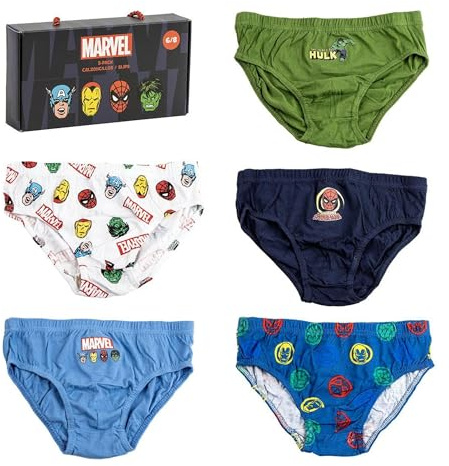 Cerdá Marvel Single Jersey Underpants 5 Units 6-8 Years