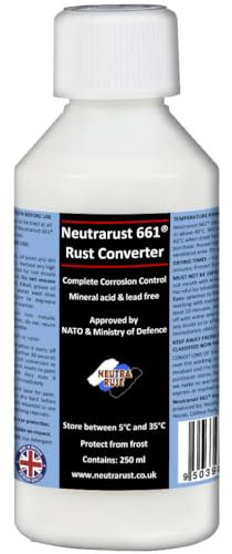 Neutrarust 661 Rust Converter Treatment The Original Water based & Non-Hazardous. MOD & NATO Approved (250 ml) 10-12 square metres per litre