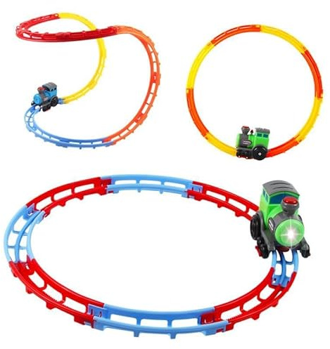 Baoblaze Train Track Playset Rolling Track Trains Development Toy Educational Toy Kids Interactive Playset for Gifts Kindergarten Boys (Style C)