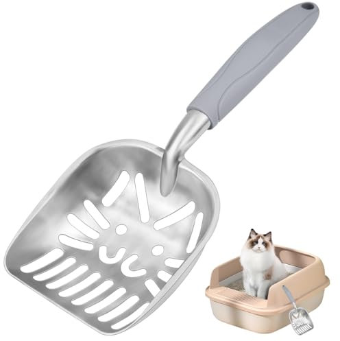 YBCCBY Katzenstreu Schaufel Katzenklo Katzenstreuschaufel mit Langer Griff Streuschaufel Katzenkloschaufeln Schaufel für Katzentoiletten mit Kleine Löcher Kotschaufel cat Litter Scoop für Heimtier