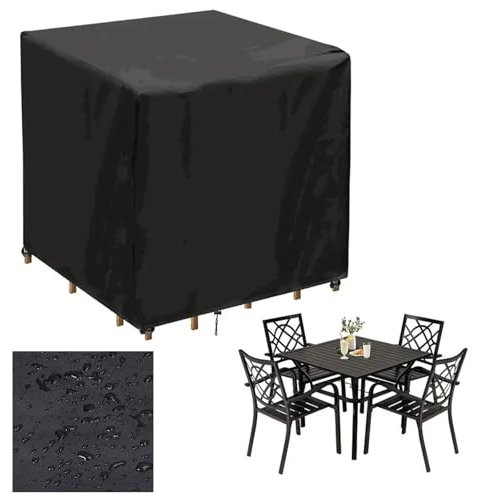 Doukesh Copertura Tavolo Esterno Impermeabile,80x80x80CM Copertura Per Mobili da Giardino,Copertura Protettive per Mobili da Giardino,Tessuto Oxford Coperture per Mobili da Giardino,Antivento,Anti-UV