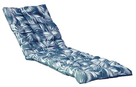 Atout Ciel - Cojín Acolchado para baño de Sol, Tumbona de Tela Impermeable, 190 x 60 cm, 6 Variantes, Color Azul