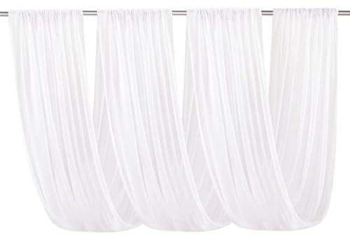 Tende da soffitto per abito da sposa bianco, tendaggi a baldacchino, decorazione ad arco, in tessuto garza/beige/73 x 300 cm