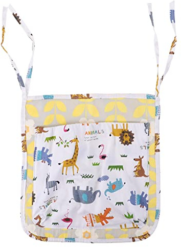 Milisten Hanging Crib Organizer Bag Baby Bed Bag Pure Cotton for Newborn Toddler