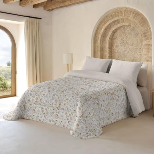 NATURALS - Edredón Nórdico Estampado 300 Gramos Cama 135-100% Microfibra Transpirable Tacto Pluma - 235x260 cm - Acolchado Extra Suave - Otoño/Invierno - Fabricado en España