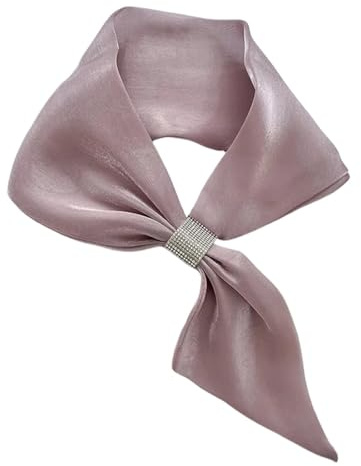 HUWOYG Kleiner Seidenschal for Damen, Halstuch, weiblich, kleiner Ohrschal, Krawattentasche, Stirnband, Dekoration Für Frauen(Light purple)