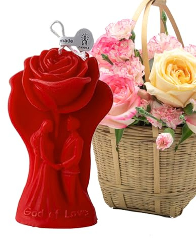 Bougies de la Saint-Valentin pour Elle | Arôme Romantique de Rose en de Soja | Décoration de Fête Bougie à la Rose,Cadeau Pour Elle Lui Petit Ami Amoureux Couple Anniversaire Mariage