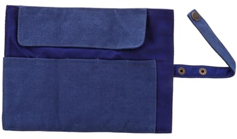 Organizador de Relojes en Rollo de Lona Azul para Viaje | Capacidad Cinco Unidades, Diseño Compacto y Enrollable, Estilo Liso y Perfil Delgado