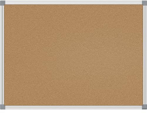 MAUL Pinnwand Kork 60x90 cm | Tafel mit naturbelassener Korkplatte | Stabiler Rahmen aus Aluminium | Montage in Quer- und Hochformat möglich | Inklusive Montagematerial | Braun