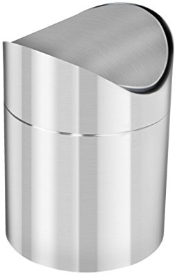 GEEZY 1.5L Stainless Steel Table Top Waste Recycling Rubbish Bin Swing Lid Kitchen Bin