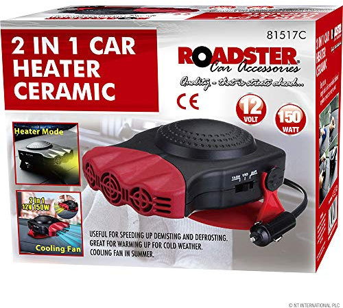 2 In 1 Car Heater & Cooling Fan - Ceramic 12 Volt | 150 Watt, Suitable For Cars, Van, Vehicles Summer Winter Vehicle Accessory | Durable, Multi Purpose Demist Defrost