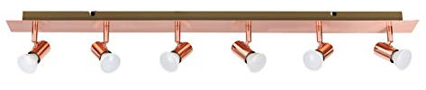 MiniSun | Modern Polished Copper 6 Way Adjustable GU10 Ceiling Spotlight | Home Décor, Bedside & Desk Lamp