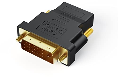 CableCreation DVI auf HDMI Adapter, bidirektionaler DVI-Stecker-zu-HDMI-Buchse-Konverter, unterstützt 1080P, 3D für PS5, PS4, TV-Box, Blu-ray, Projektor, HDTV