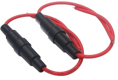 WEREVU 10pcs 5 * 20mm Inline Portafusibili 220V Fast-Blow Vite Portafusibili Quick-Blow Glass Portafusibili con 22 AWG Filo XF30