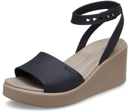 Crocs dam Brooklyn ankelrem wedgesandals, Svart svamp, 37/38 EU