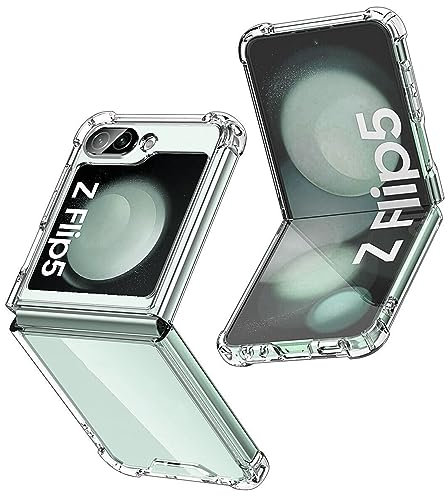 MEMELOKA Cover per Samsung Galaxy Z Flip 5 5G, [Antiurto][Anti-Giallo] Morbida TPU Bumper con Angoli Rinforzati e Rigido PC Back Anti-Graffio Custodia per Samsung Galaxy Z Flip 5
