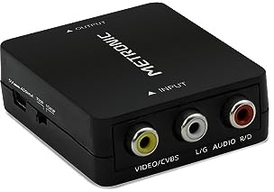 Metronic Convertitore adattatore RCA a HDMI universale uscita regolabile 720P / 1080P Audio Video Console Xbox 360, PS1, PS2, WII, N64, Gamecube, Snes, NES, PSP, Fotocamera, Lettore DVD, VHS, 370276