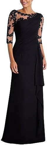 Cocila Vestito Donna Manica Lunga Abito Spiaggia Donna Lungo Abbigliamento da Spiaggia Vestitino Palloncino Abito Sera Donna Elegante (Black, XL)