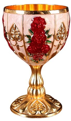 Fulenyi Tasse à Calice, Verre à Calice - Verres à vin Vintage en Alliage de Zinc de 30 ML | Ornements rétro pour Mariage au Bar à Domicile, Cadeau de gobelet, Petite Tasse à vin pour bière,