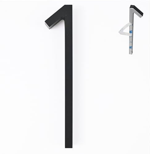 Nanlyiau 5in 3D Adhesive Door Number - Waterproof Address Mailbox Numbers for Home Front Door - Made of Acrylic (Black 1)