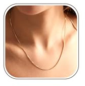 BodyBonita Collana Donna - Collana Girocollo con Chiusura in Argento Sterling 925, Placcata in Oro 16K, Sottile e Semplice con Catena a Scatola Gioielli per Donna, 14 Pollici