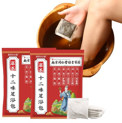 30 Bags Herb Foot Spa Soak, Herbal Foot Bath Packets, 12 Kinds of Herbs, Dispel Cold and Relieve Fatigue Sleep Improval(2bag)