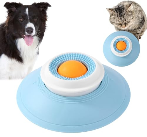 Sinbana Pet Lick Bowl, 14.7cm/5.79in Diameter Slow Feeding Cat Dog Lick Sphere Bowl with Suction Cups Pet Feeding Supplies for Walls Floor Tiles & Glass