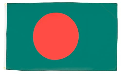 AZ FLAG - Bandera Bangladés - 90x60 cm - Bandera Bangladesí 100% Poliéster Con Ojales de Metal integrados - 50g - Colores Vivos Y Resistente A La Decoloración