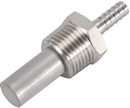Fdit 1/2 MPT Oxygen Stone 1/4'' Barb Inline Carbonation Aeration Quick Disconnect 304 Stainless Steel Set 1/2'' MPT Homebrew Stone(0.5Micron)