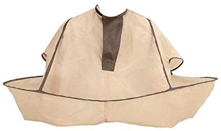 SUNTRADE Friseurumhang, Haarschneideumhang, Regenschirm, Umhang für Salon, Friseur für Erwachsene, khaki, One size