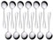 Round Latte Spoons Set of 12 Stainless Steel 5.24x1.38in Metal Latte Spoons Set QQ CAT Cafe Spoon Ideal for Turkish Espresso Hot Chocolate Coco Drinking Dessert Cake & Ice Cream Sundae(R#4)